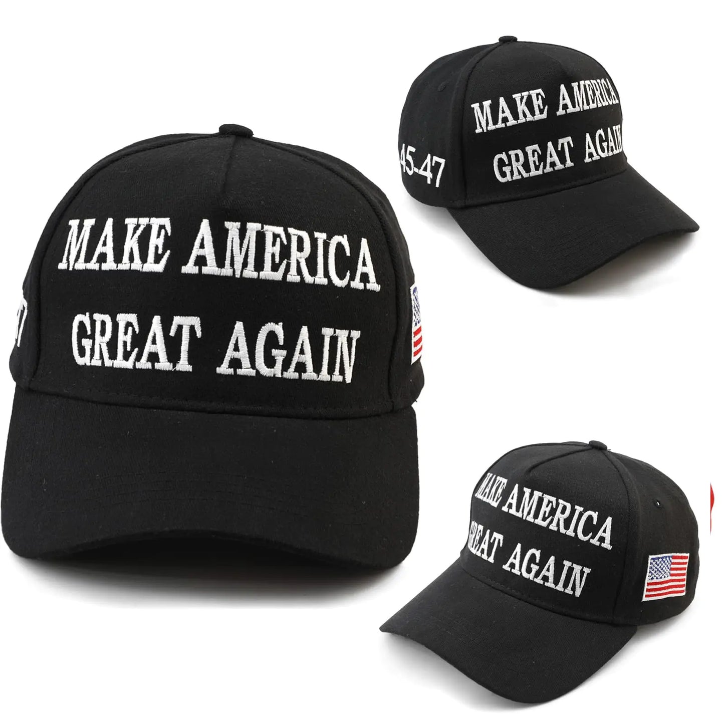 Trump 45-47 MAGA Embroidered Adjustable Baseball Cap